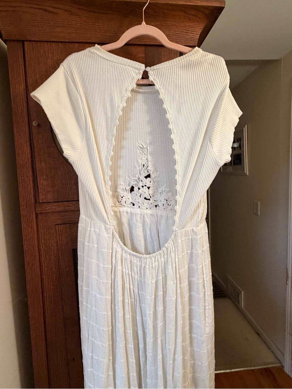 Free People Serenity Cream Crochet-Waist Maxi Dress - Picture 4 of 6